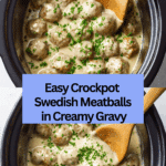 Crockpot Swedish Meatballs with Creamy Gravy Recipe