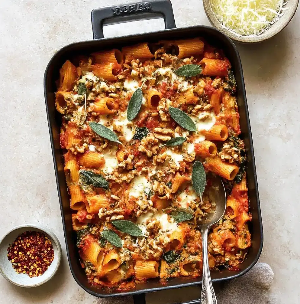 Pasta Bake with Pumpkin Tomato Sauce Recipe