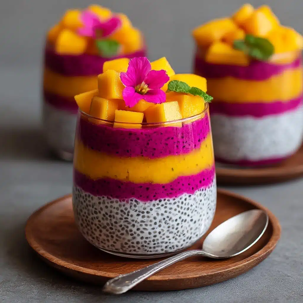 Mango and Dragon Fruit Chia Pudding Recipe - Recipe Image