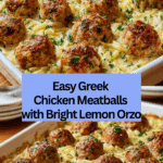 Greek Chicken Meatballs with Lemon Orzo Recipe