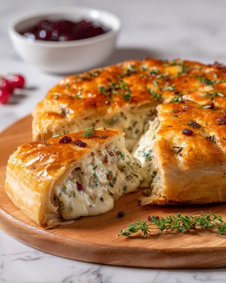 Savory Baked Brie with Garlic and Herbs Recipe