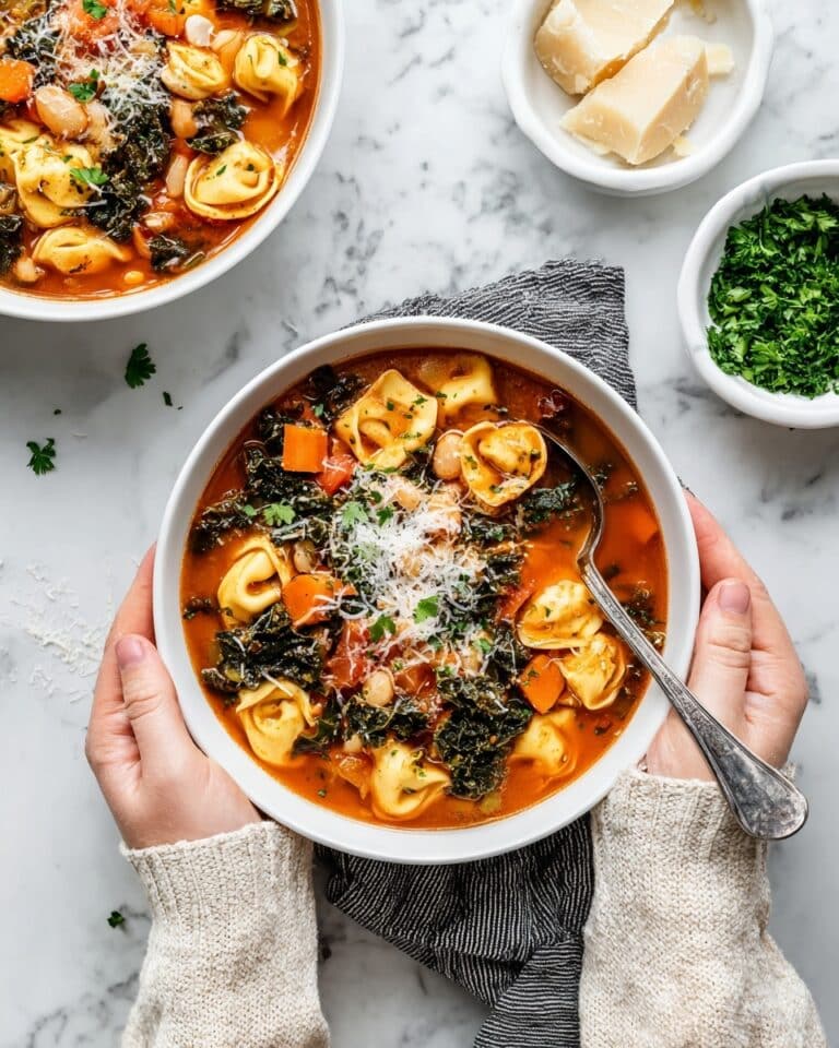 Cozy White Bean + Vegetable Tortellini Soup Recipe
