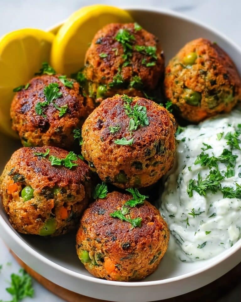Baked Greek Lentil Meatballs with Tzatziki Recipe
