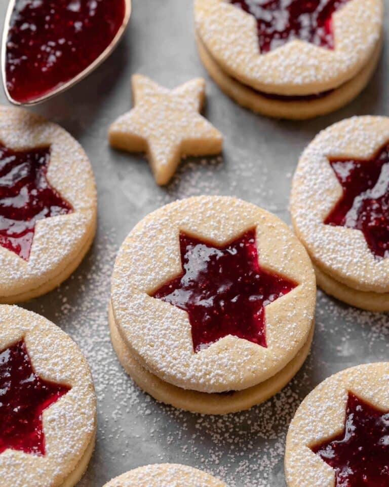 Shortbread Linzer Cookies with Raspberry Jam Recipe