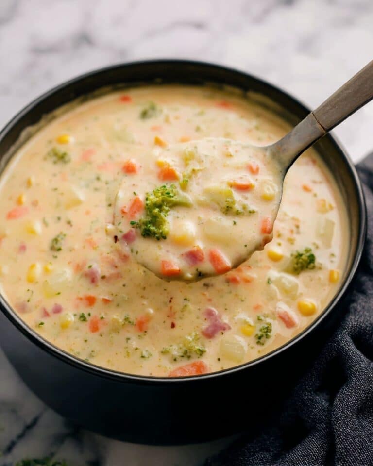 Creamy Vegetable Soup with Cheddar and Fresh Herbs Recipe