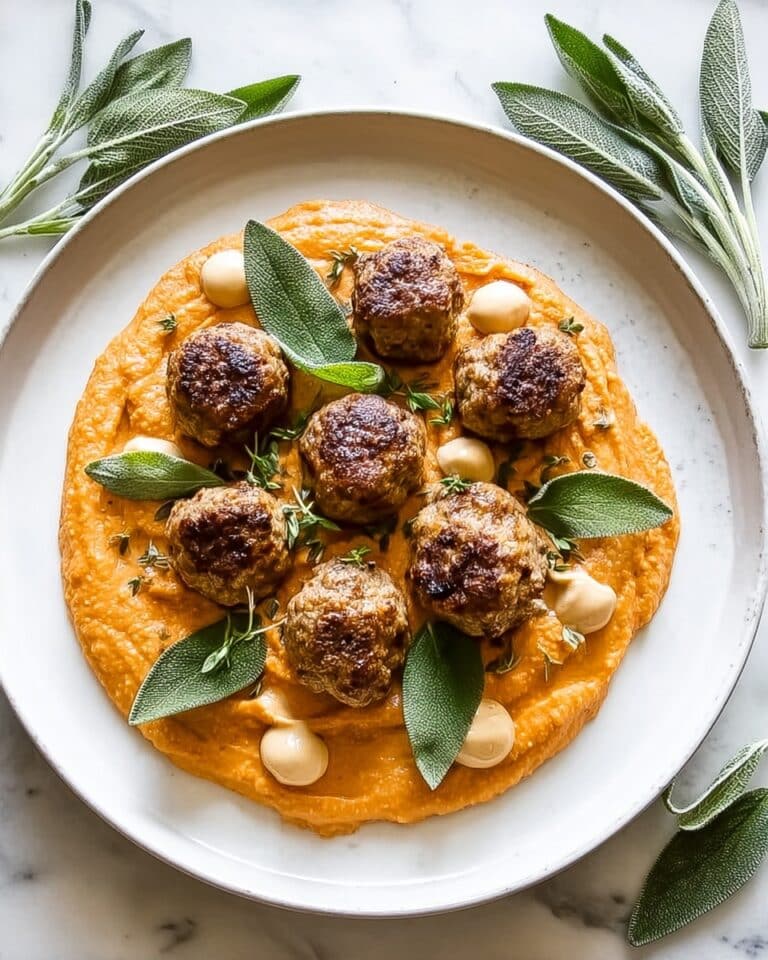 Savory Turkey Meatballs in Pumpkin Sage Sauce Recipe