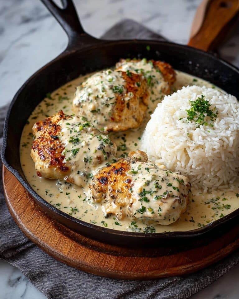 Easy Creamy Smothered Chicken and Rice Dinner Recipe