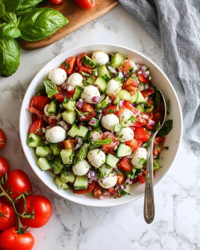 Tomato Cucumber Mozzarella Caprese Salad Recipe