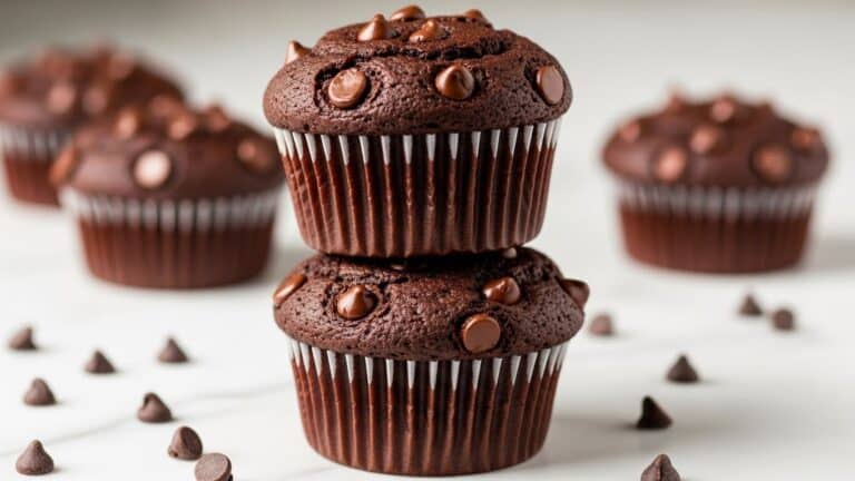 High Protein Double Chocolate Muffins Recipe