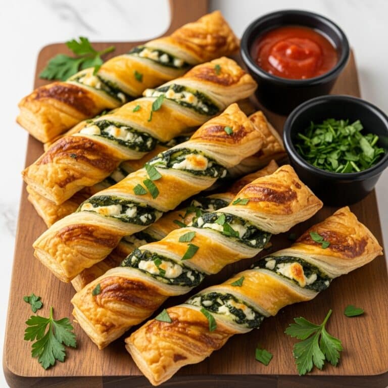 Spinach and Feta Puff Pastry Twists Recipe