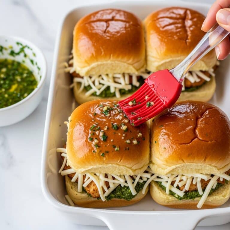Cheesy Garlic Pesto Chicken Sliders Recipe