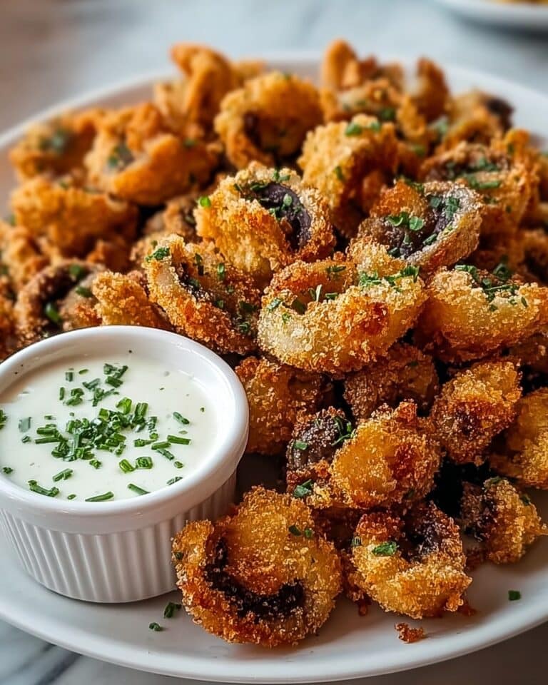 Fried Mushrooms with Cool Ranch Dip Recipe