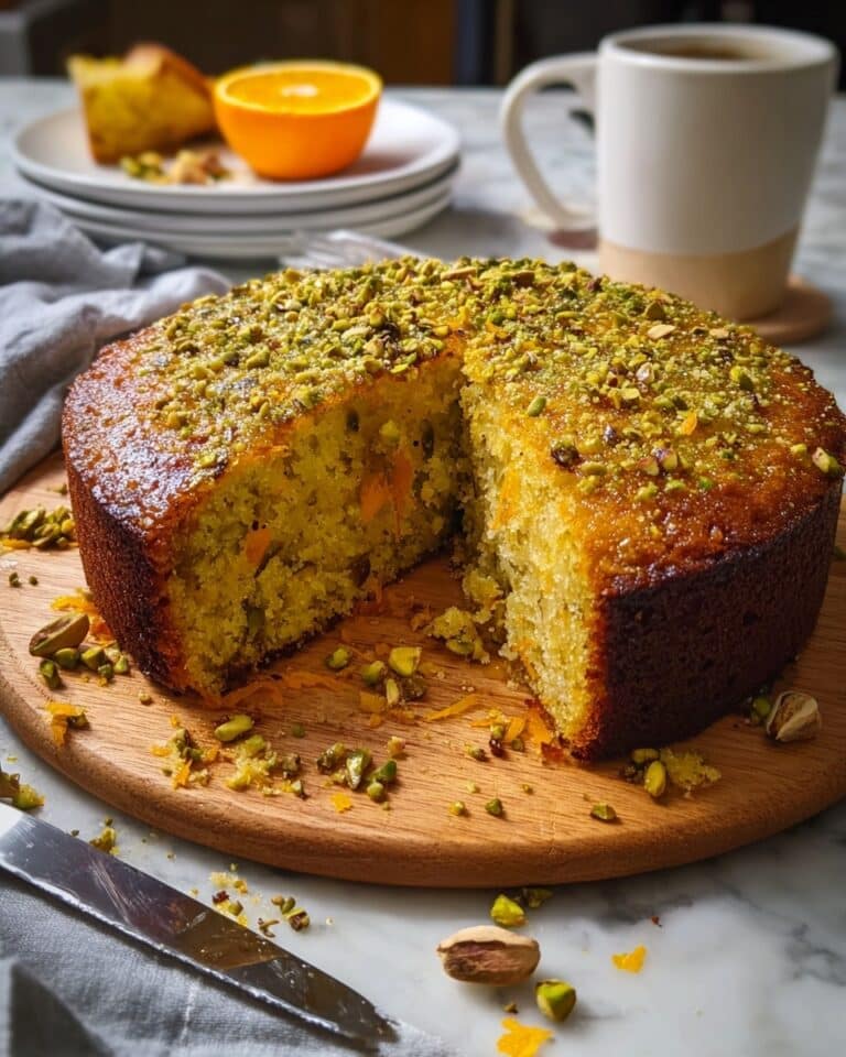 Orange Cardamom Pistachio Tea Cake Recipe