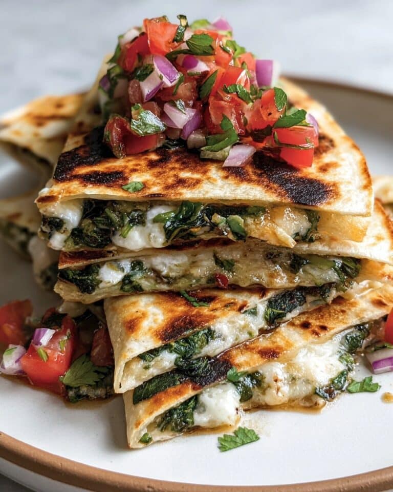 Mediterranean Quesadillas with Spinach, Feta, and Mozzarella Recipe