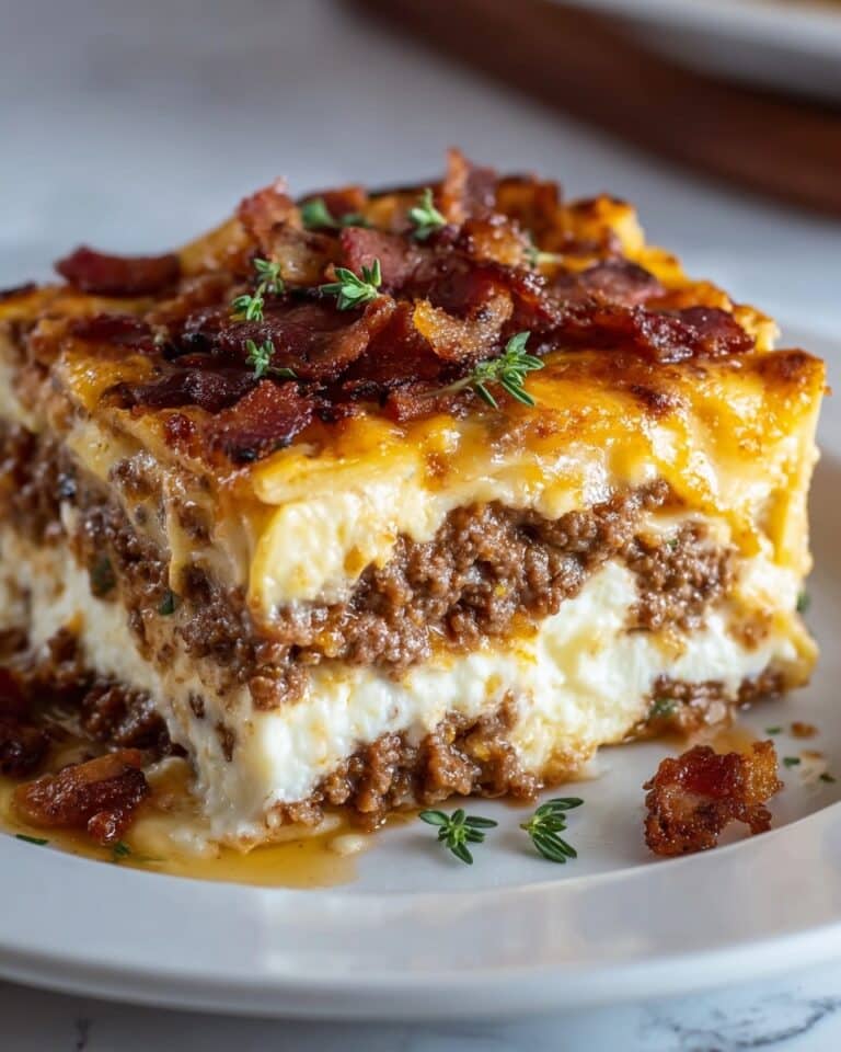 Low-Carb Bacon Cheeseburger Casserole Recipe