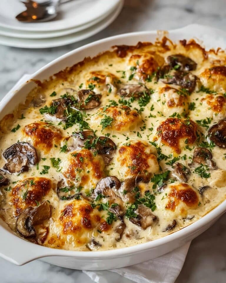 Keto Garlic Mushroom Chicken Casserole Recipe