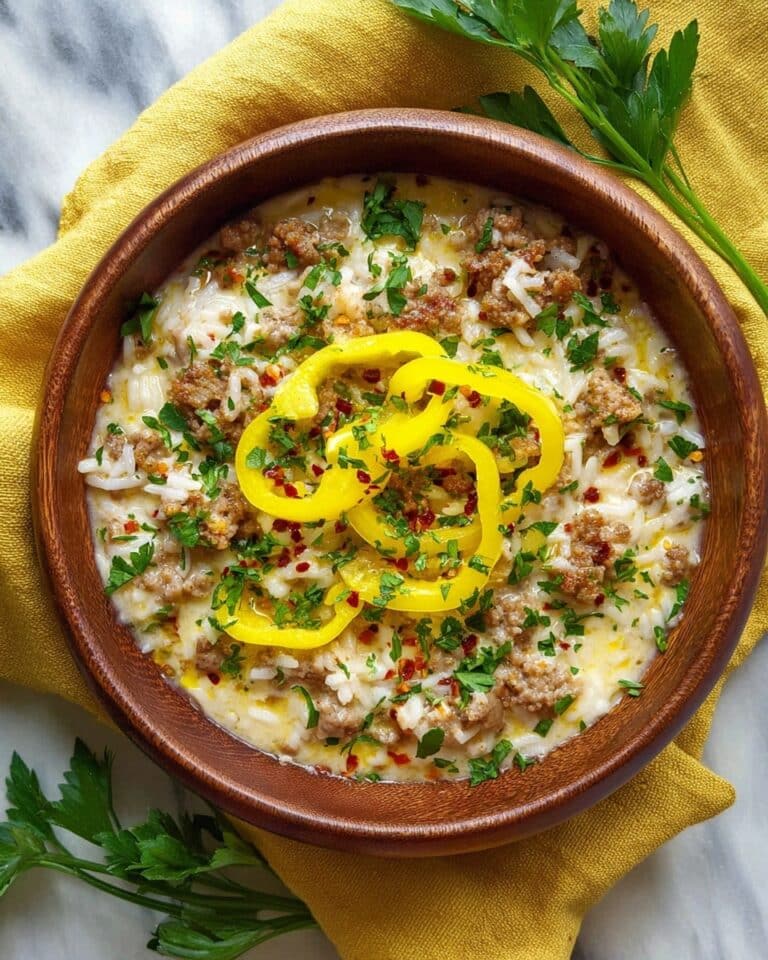 Savory Orzo Stuffed Banana Peppers Soup Recipe