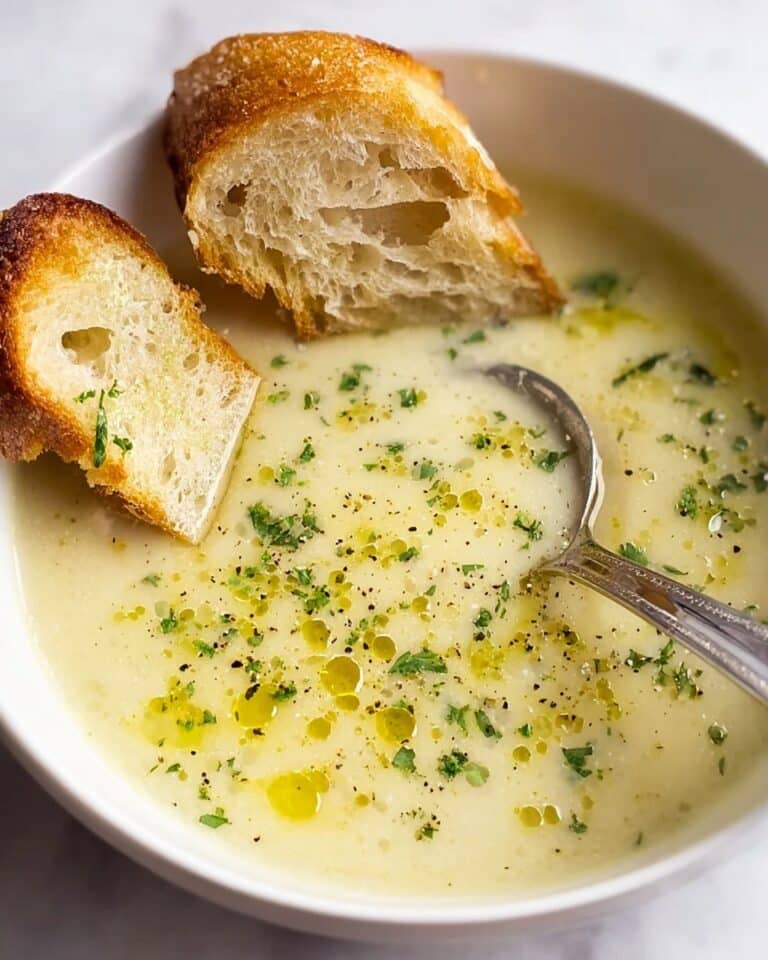 Traditional Country French Style Garlic Soup Recipe