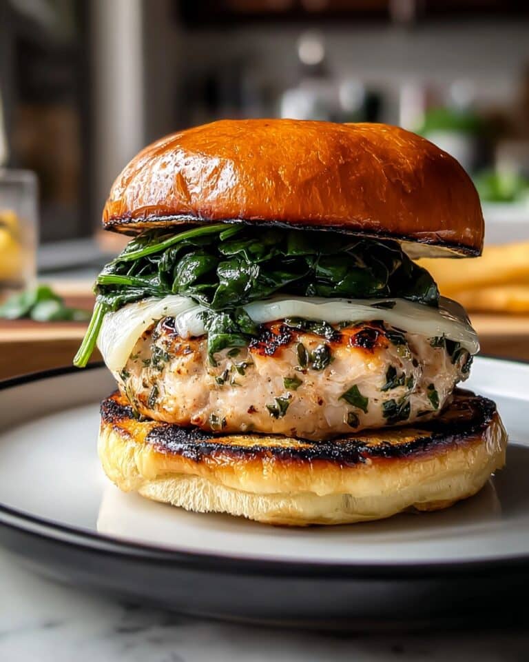 Irresistible White Cheddar and Spinach Chicken Burgers Recipe