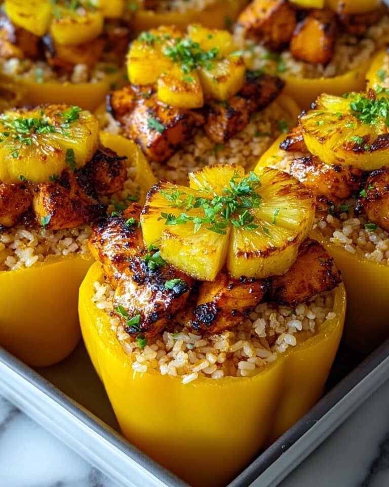 Teriyaki Pineapple Chicken and Rice Stuffed Peppers (Sweet & Savory) Recipe