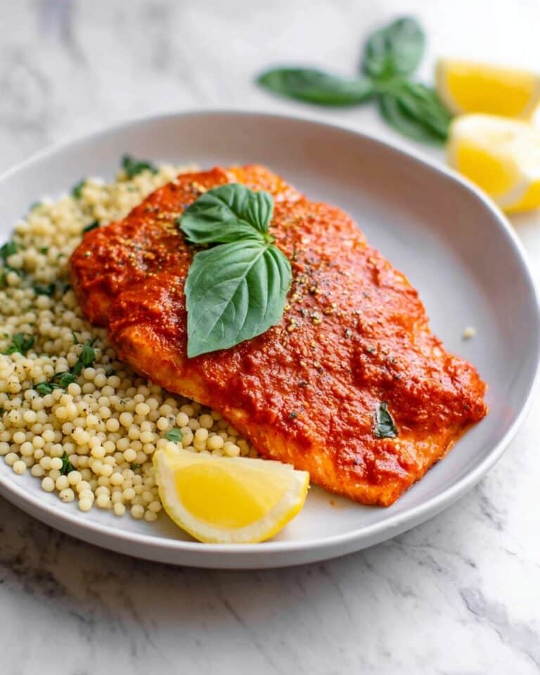 Mediterranean Chicken with Roasted Red Pepper Sauce Recipe