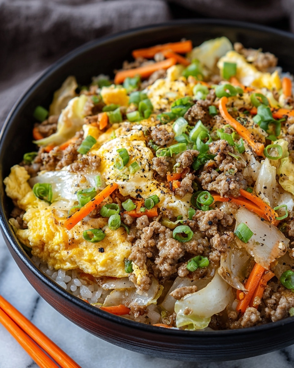 Keto Egg Roll in a Bowl Ready in One Skillet Recipe - Recipe Image