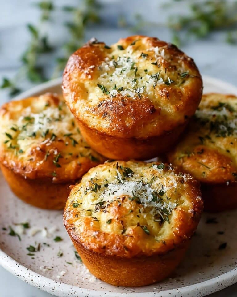 Garlic Butter Herb Focaccia Muffins Recipe